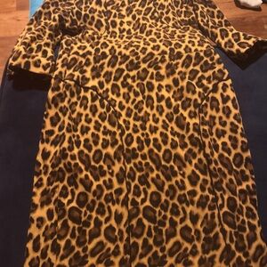 WD.NY Leopard Print Dress in Brown and Gold